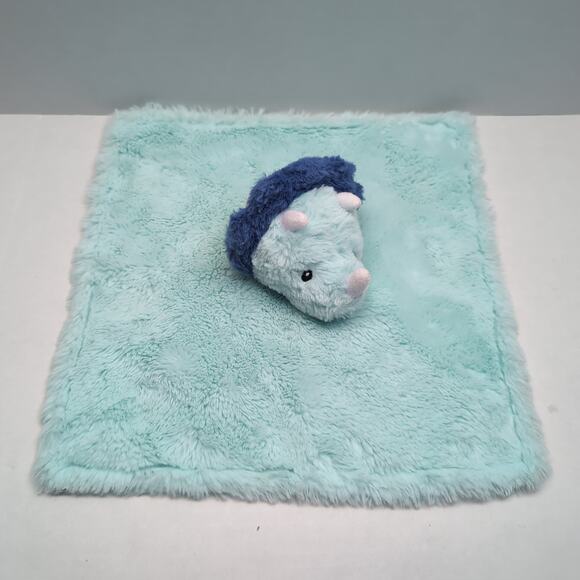 Parents Choice Blue Dino Triceratop Lovey Security Blanket Dinosaur Baby Plush - Picture 3 of 9